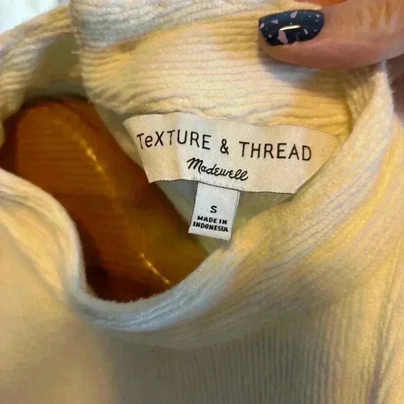 Madewell Texture and Thread Mockneck Blouse Top Cream Size S - Picture 6 of 7